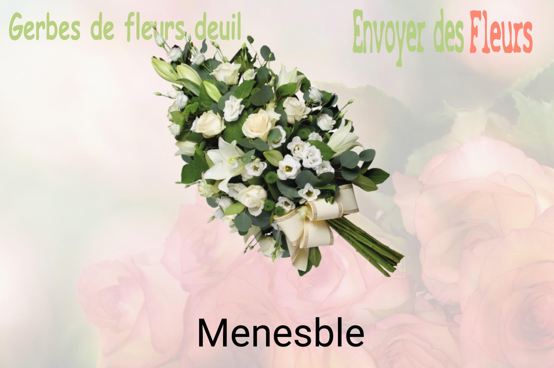 Gerbe de fleurs de deuil livrée à Menesble